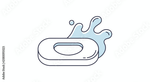 Hygiene concept clean soap bar with water splash icon