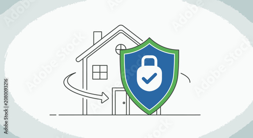 Secure home protection and safety concept illustration