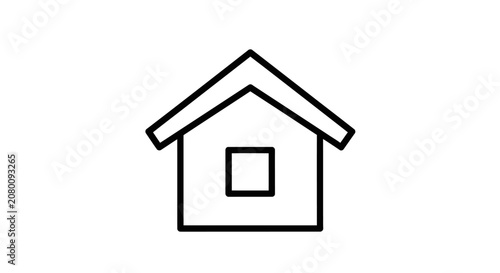 Simple house icon line art minimalist structure symbol