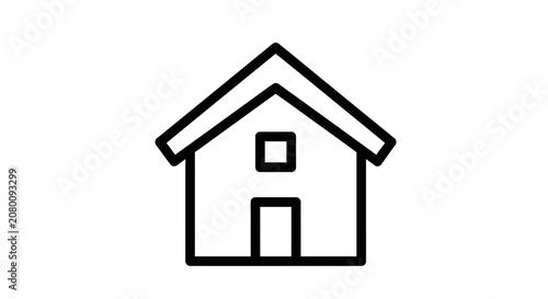 Simple house icon building outline symbol graphic element