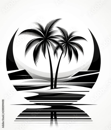silhouette of palm trees