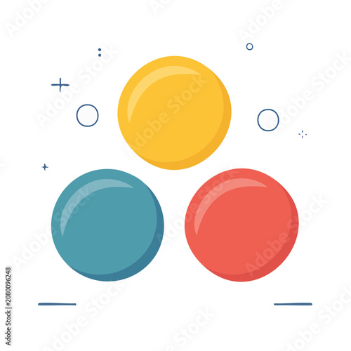 Flat Design Colorful Circles and Plus Signs Vector