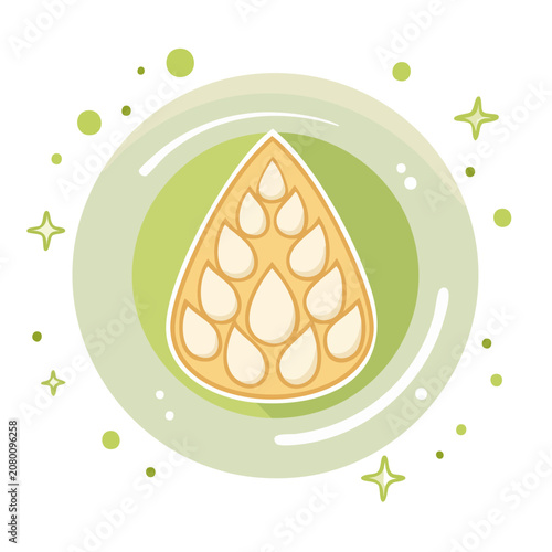 Flat illustration of a pineapple slice