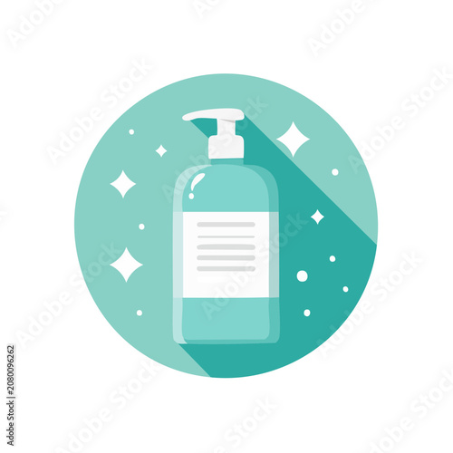Flat icon of a soap dispenser with pump