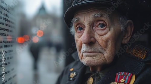 Elderly veteran portrait military