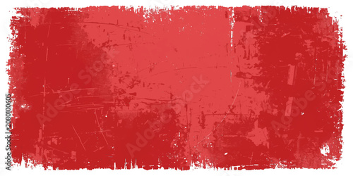 Vintage Red Grunge Paint Background with Textured Brush Strokes, Aged Dirty Surface, Rust and Paper Wall Style Abstract Backdrop for Design.