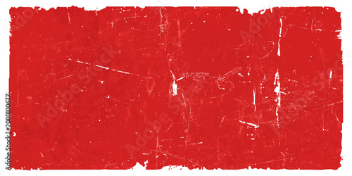 Vintage Red Grunge Flag Background with Distressed Paint Texture and Rough Aged Surface Design.