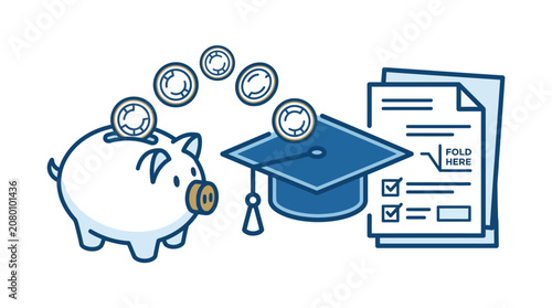 Student Financial Aid and Education Savings Growth Concept