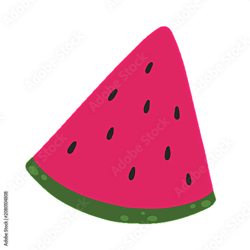 Juicy watermelon slice vector illustration