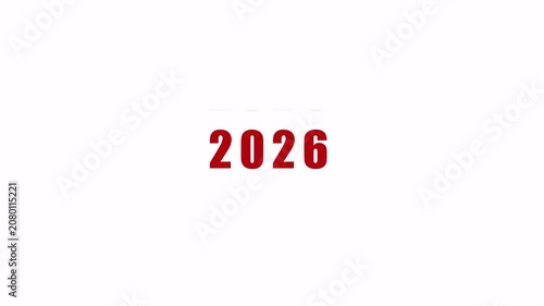 2010 to 2026 Year Scrolling Text Animation on Transparent Background.Year Counter Scrolling Animation From 2010 to 2026 With Alpha Channel,Calendar animation of years in 4k video animation.