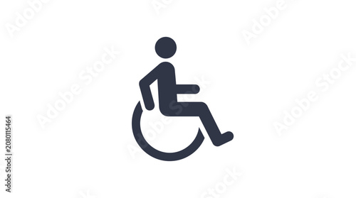 Icon of a person in a wheelchair, symbol of accessibility and disability