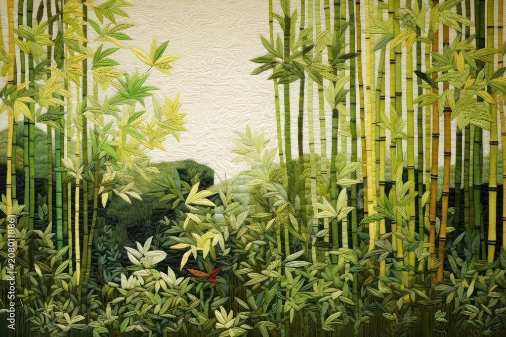 Naklejka premium Bamboo grove bamboo vegetation nature.