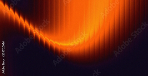 Orange Amber Sunrise Bowl Glow on Dark Background with Vertical Glass Panels, Cosmic Energy Gradient