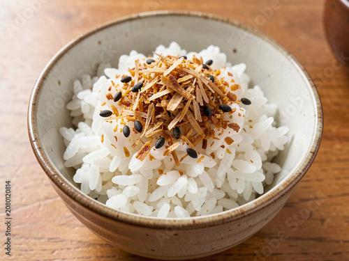 fried rice with garlic and pork - japanese food style