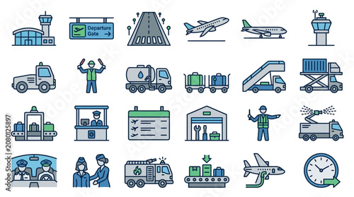 Tableau sur toile Airports bustle with airplanes, vehicles, and busy staff on a 2026-06-27 morning