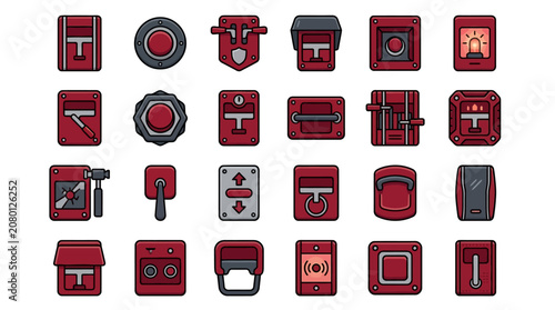 Various tools icons arranged in rows on a plain surface for 2026-06-27 reference