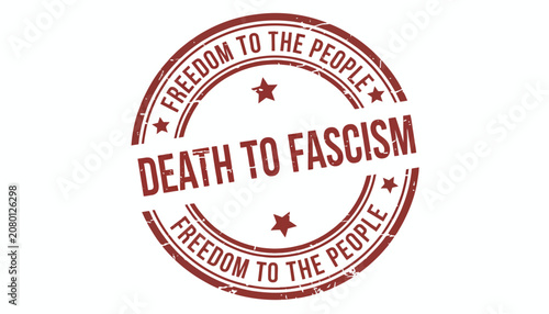 Quadro em tela Death to Fascism and Freedom to the People Anti-Fascist Political Slogan Rubber