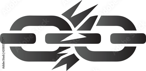 Freedom Chain Break Flat Vector Illustration