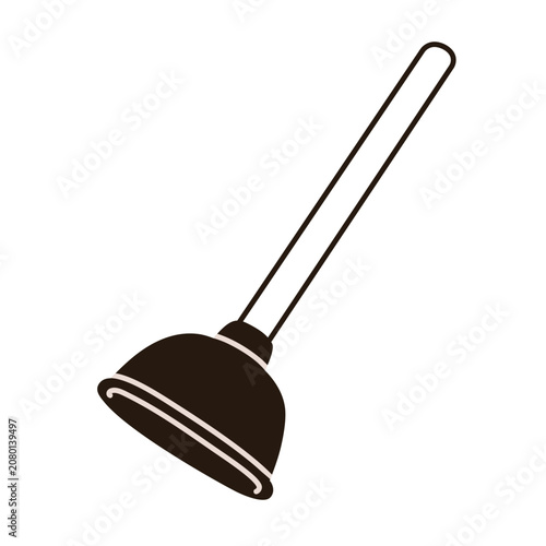 Plunger, household plumbing tool for unclogging toilet and drain. Domestic sa...
