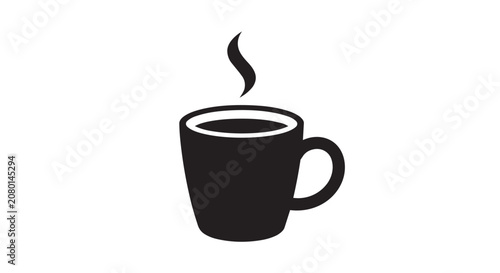 Hot Coffee Cup With Steam Silhouette Icon