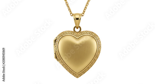 Gold heart-shaped locket necklace
