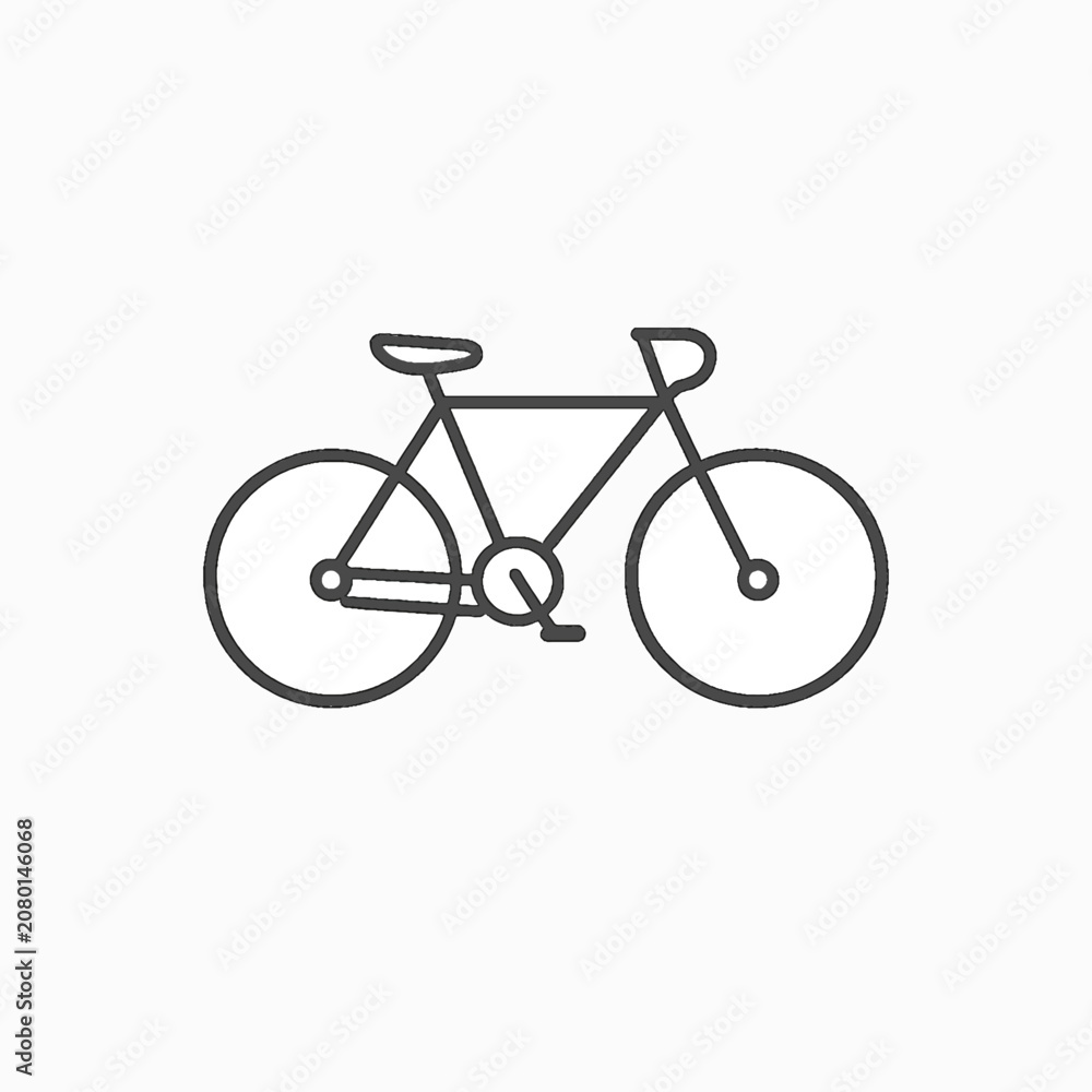 Obraz premium Minimalist bicycle line art icon for design and transport