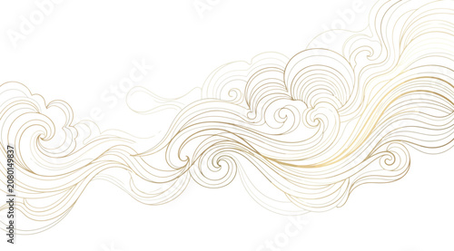 Traditional chinese style golden cloud pattern, auspicious cloud vector illustration