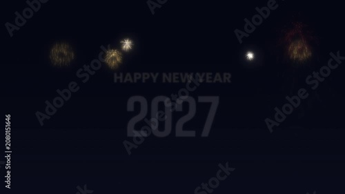 2027 new year fireworks in black 