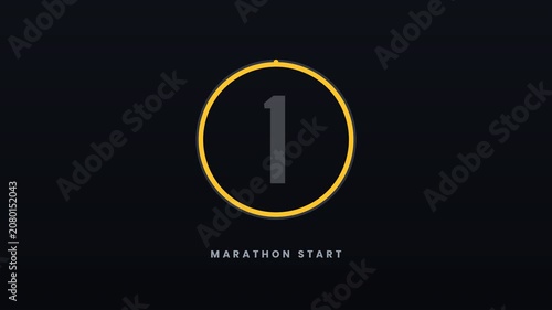 Marathon countdown start in black 