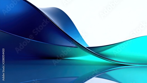 Abstract blue and teal flowing shapes