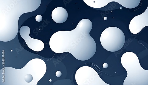 Close up view of soap bubbles floating in dark space.