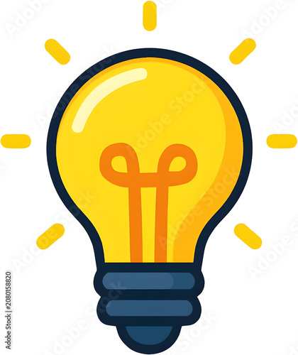 Modern Shiny Light Bulb Cartoon Icon