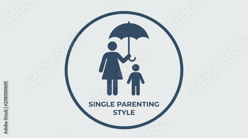 Foto One Umbrella Sheltering Parent And Child Icon Representing Single Parenting Styl