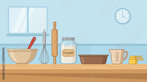 Canvastavla Bread Making Equipment Lined Up on Kitchen Counter