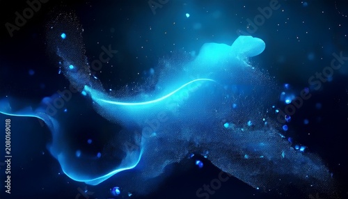 Blue Particles And Smoke Background