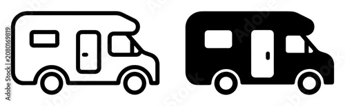 motorhome outline filled vector icon