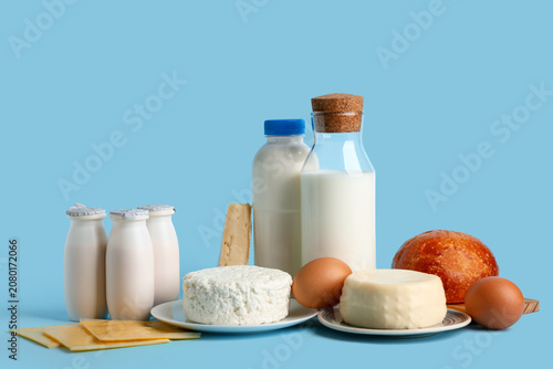 Different dairy products wi...