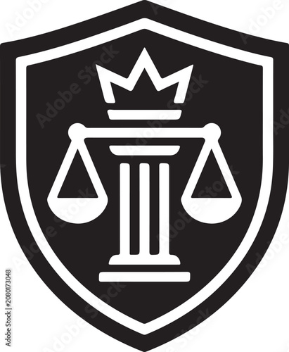 Justice Shield Balance Icon.