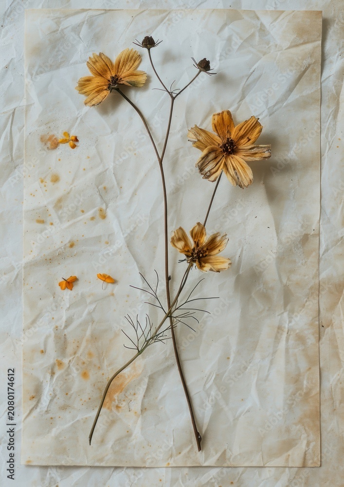 Fototapeta premium Cosmos flower asteraceae handicraft.