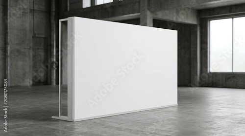 Large blank event sponsor backdrop wall for trade show branding exhibition display advertisement signage placeholder space