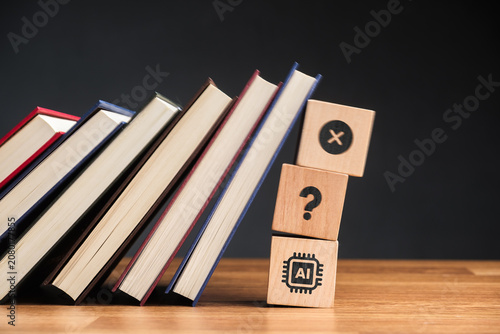 Obraz na plátně Artificial intelligence reliability concept with AI, uncertainty, and incorrect