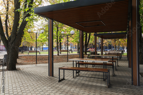 View of gazebos with street...
