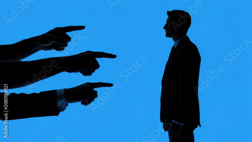 Man Facing Accusations Silhouette