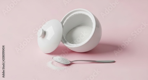 White ceramic butter dish with spoon.