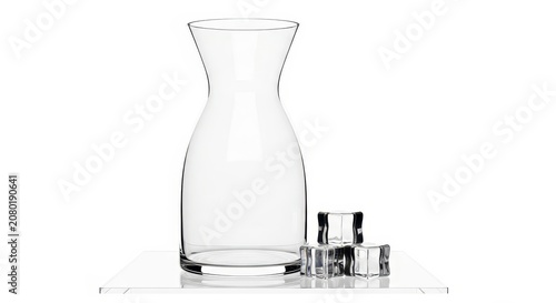 Glass carafe and salt and pepper shakers.