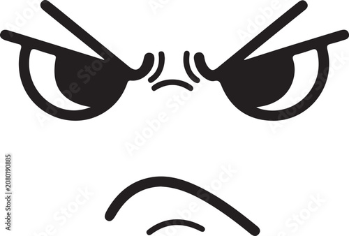 Photos An expressive face shows anger with bold eyes and a frown to convey strong emoti