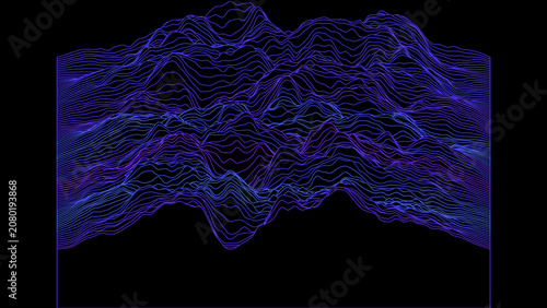 Cuadro en lienzo generative unknown pleasures landscape 2d