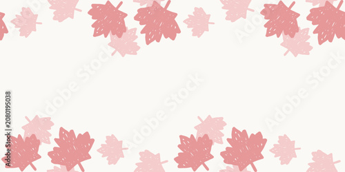 Foto Horizontal seamless border background template with hand drawn red maple leaves