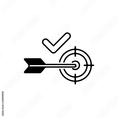 Minimal Arrow Check And Target Combination Icon For Modern Business Branding Vector illustration