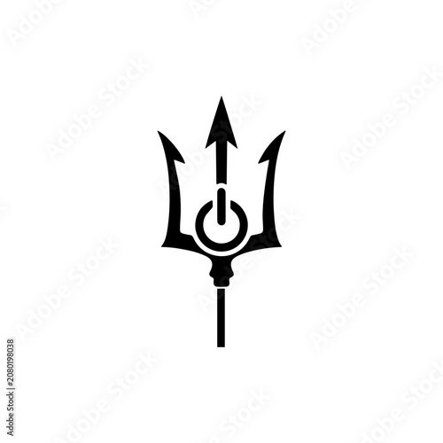 Power Symbol Trident Icon With Minimal Geometric Design For Modern Branding Vector illustration